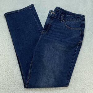 Chicos Jeans US Size 8 Blue So Lifting Straight Slim Leg High Rise 32x28